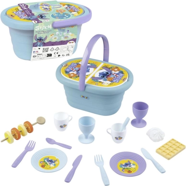 Kinder picknickmand STITCH met accessoires