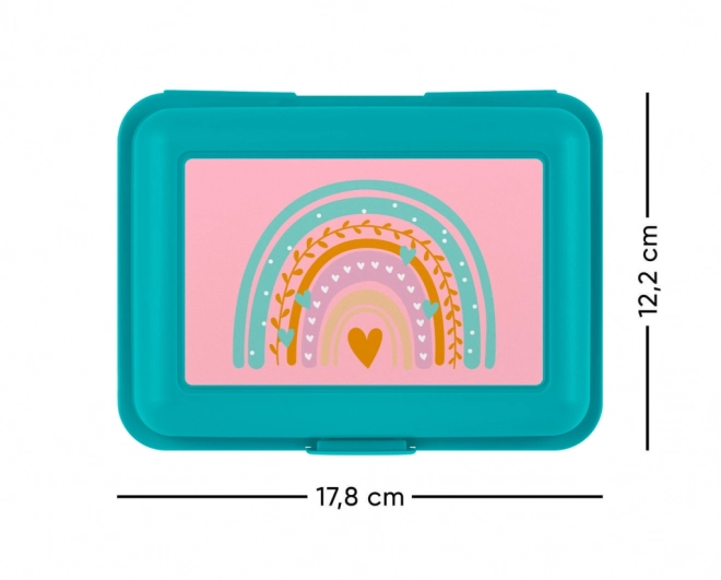 Broodtrommel Regenboog Turquoise