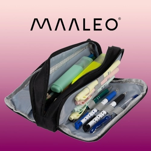 black three-compartment pencil case Maaleo