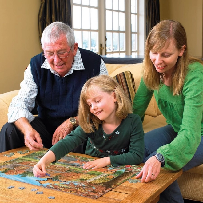COBBLE HILL Puzzle Familial Étang près de la Maison 350 pièces