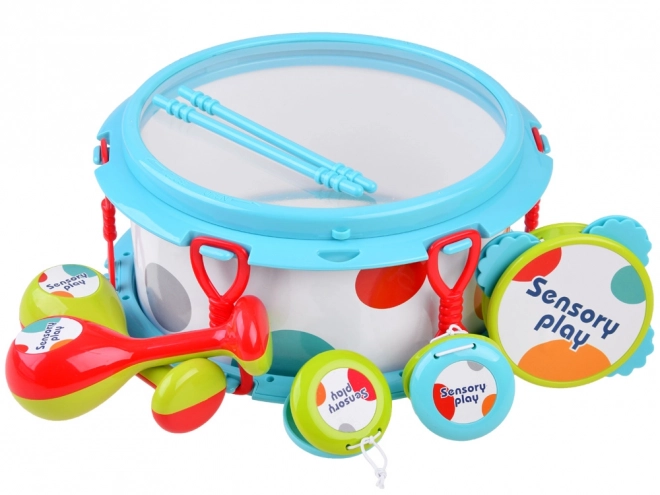 Set muzikale instrumenten tamboerijn maracas
