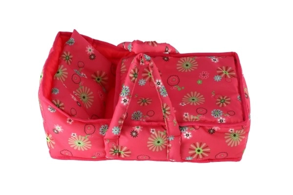 Stoffen draagwieg voor poppen Pink Floral 21x40x18 cm