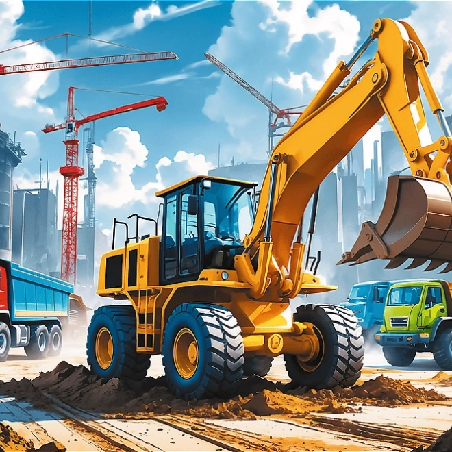 Puzzle Tractor with Backhoe Loader 60 Pieces