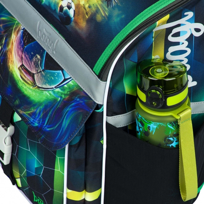 baagl set scolaire zippy joueur de football – cartable, trousse et sac