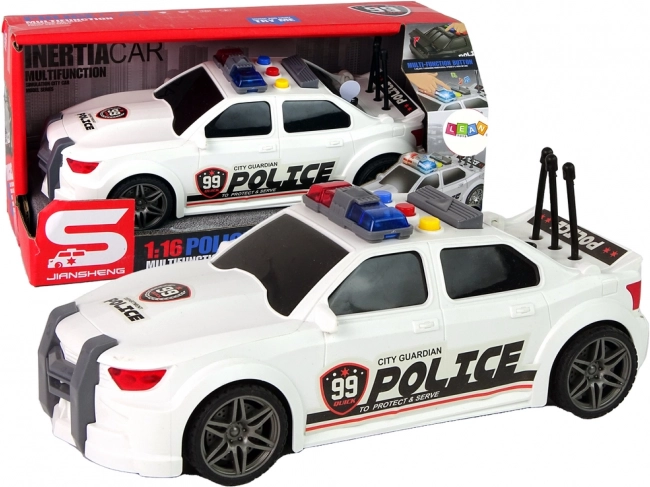 Politie sportauto 1:16 wit met geluiden