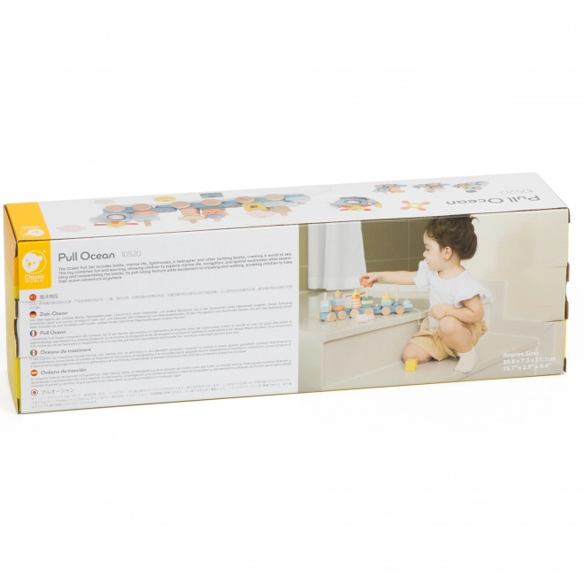 Train à tirer en bois Ocean CLASSIC WORLD – puzzle Montessori