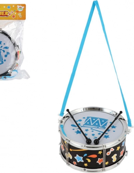 Plastic trommel met riem en drumsticks voor kinderen