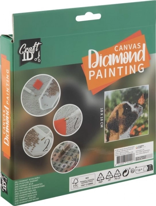 Grafix Diamantmalerei Welpen 18x18 cm