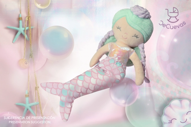 DeCuevas 20041 Pluche Pop 2-in-1 OCEAN FANTASY - 36 cm met Wieg