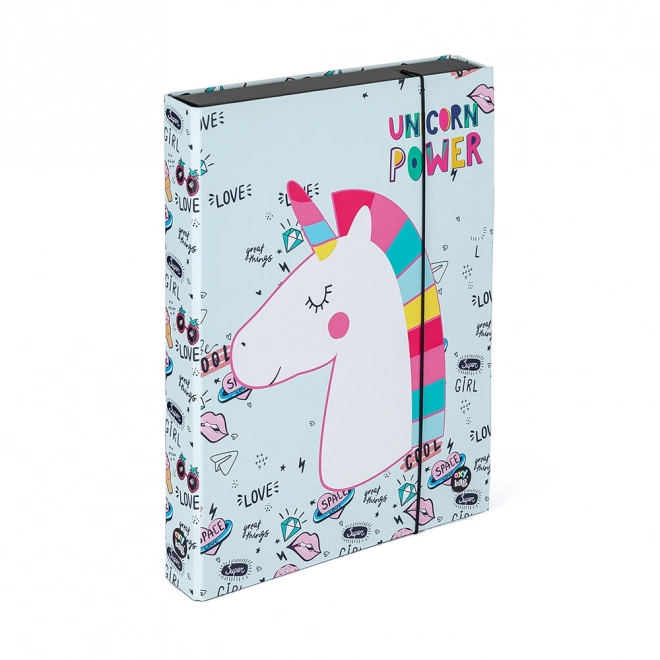 Boîte pour cahiers format A4 Jumbo avec motif Licorne