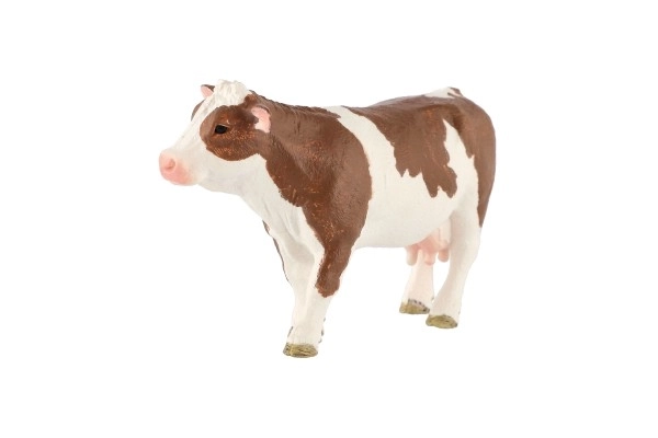Realistic model of Czech Spotted Breed plastic cow 12 cm