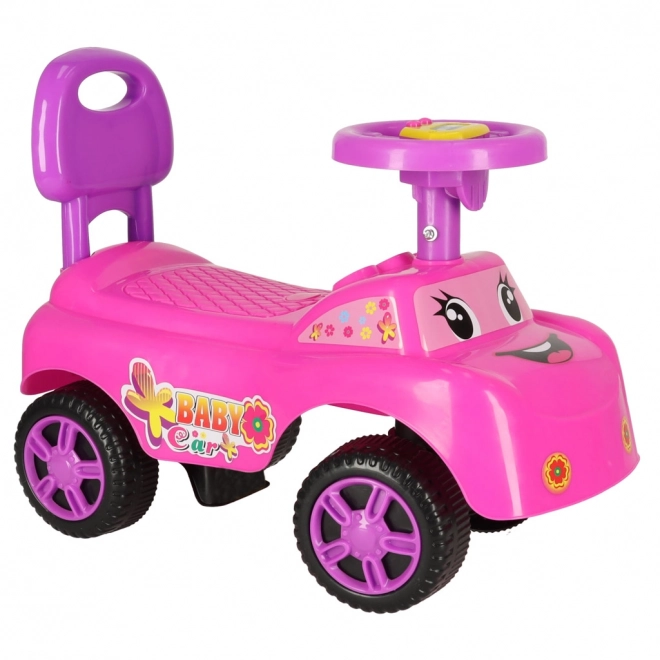 Roze loopautootje met claxon