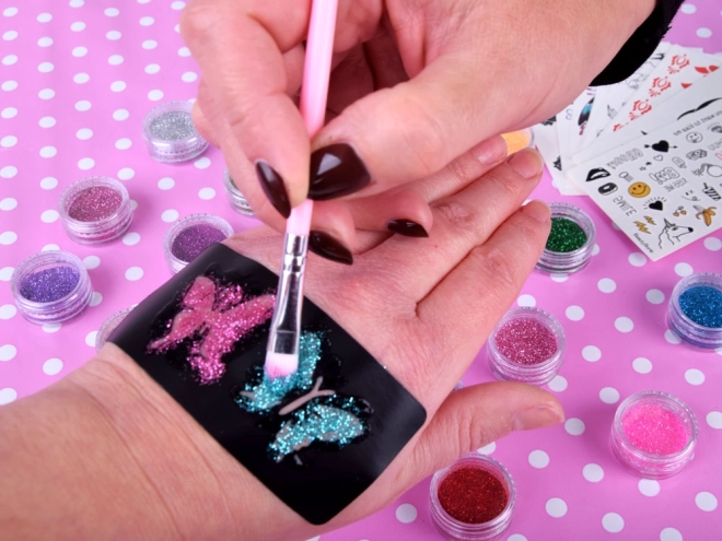 Grote set glittertattoos voor kinderen