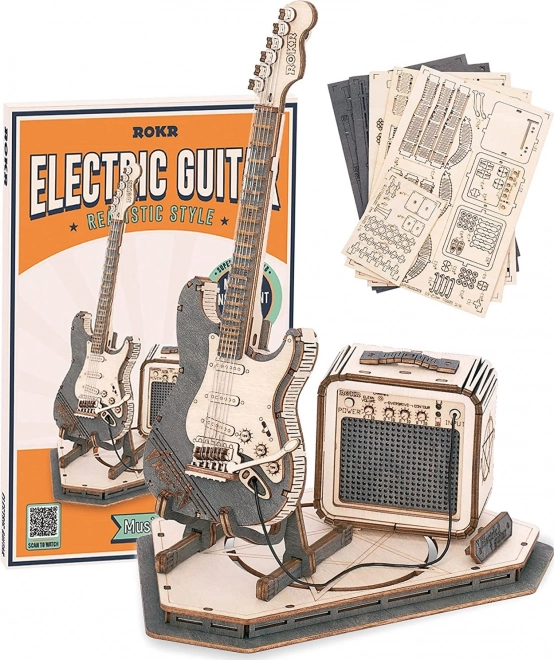Wooden 3D Puzzle Electric Guitar