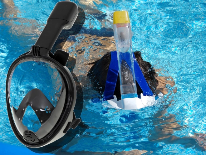 Opvouwbaar gezichtsbedekkend masker met snorkel L/XL zwart