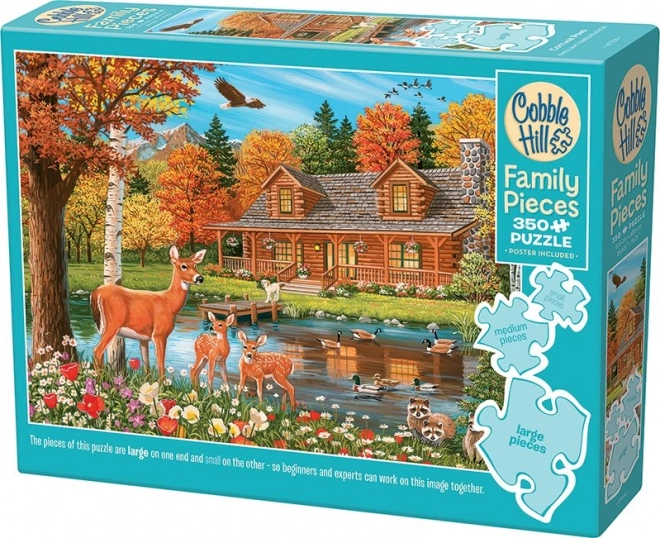 COBBLE HILL Puzzle Familial Étang près de la Maison 350 pièces