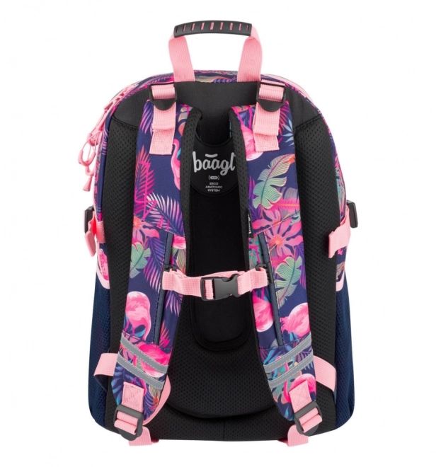 BAAGL Schoolrugzak Flamingo