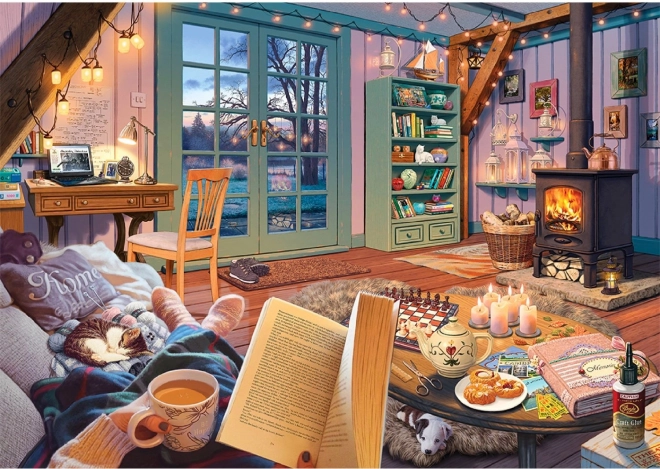 Puzzle en bois chalet douillet