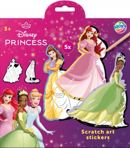 Autocollants à gratter Disney Princesses, 5 pcs
