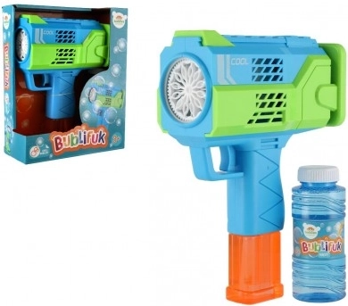 Bellenblaaspistool met navulling, kunststof, 16 cm, op batterijen
