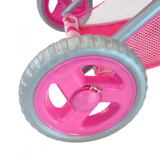 Rosa 3-in-1 Puppenwagen mit Punkten