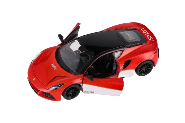 Auto Kinsmart Lotus Emira 1:38 metaal/plastic 12,5cm 3 kleuren met pull-back mechanisme 12 stuks in doos