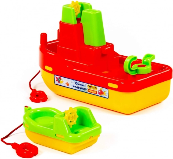 Realistic boat towing