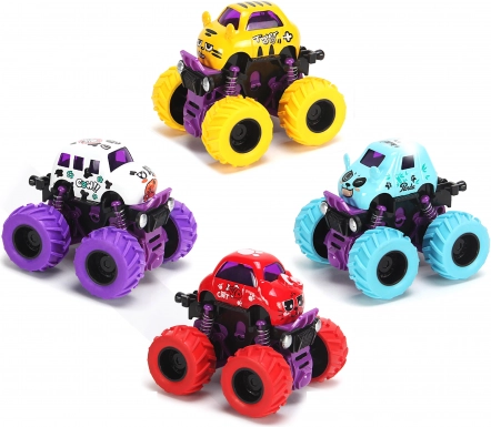 Metalen auto Bigfoot mini 9 cm met terugtrekmotor