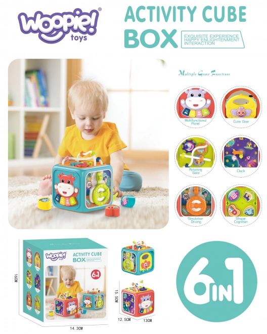Interactieve sensorische kubus Montessori 6v1