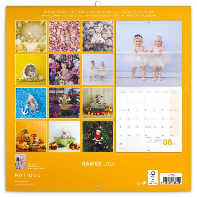 Notitiekalender Babies – Věra Zlevorová 2025, 30 × 30 cm