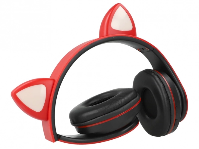 Draadloze bluetooth-hoofdtelefoon FM-radio mp3 kattenoren LED-verlichting