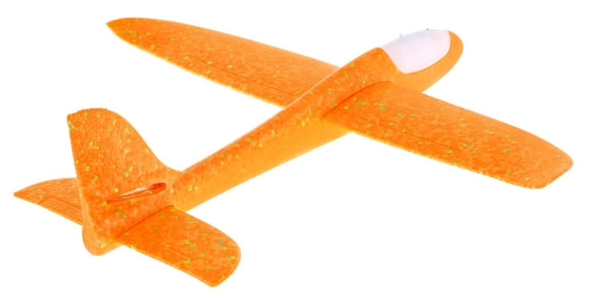 Polystyrene airplane model + movable stabilizer + lights – Orange