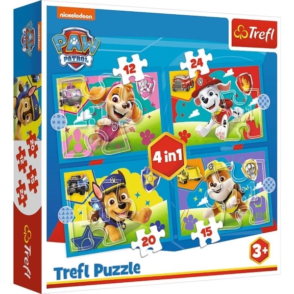 Puzzel 4in1 Rennende Honden Puppy Patrouille (Paw Patrol)