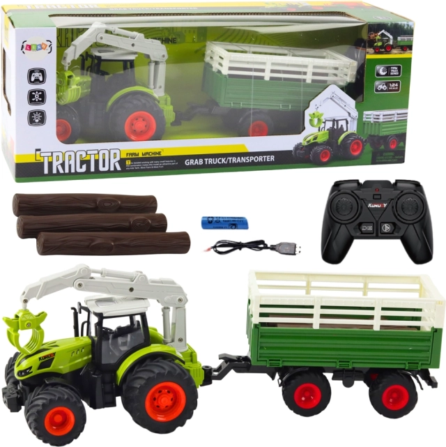 Fun RC Tractor with Trailer and Claw for Kids