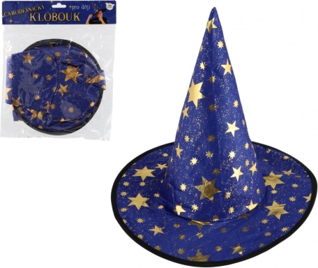 Kinder-Zaubererhut blau-gold