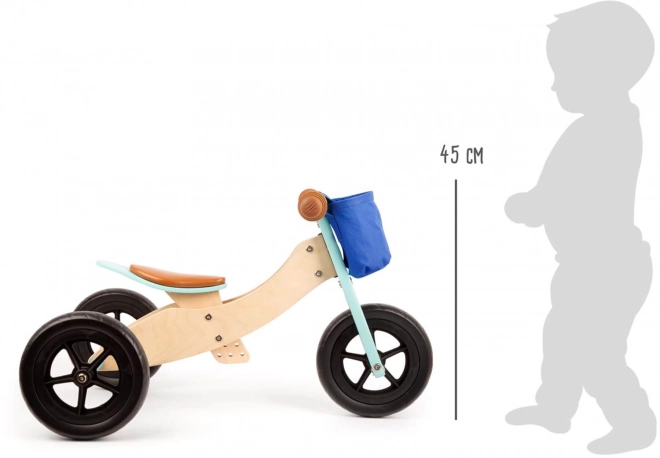 Houten loopfiets Maxi turkoois voor kinderen 2 in 1