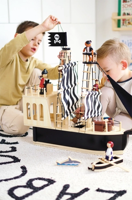 Piratenboot van hout voor kinderen