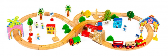 Holzeisenbahn 74 Teile Ecotoys