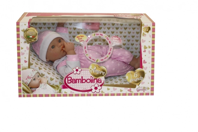 Baby Bambolina met geluiden en accessoires 36 cm