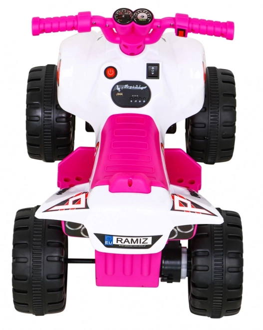 Snelle kinderaccu vierwieler geel – Roze