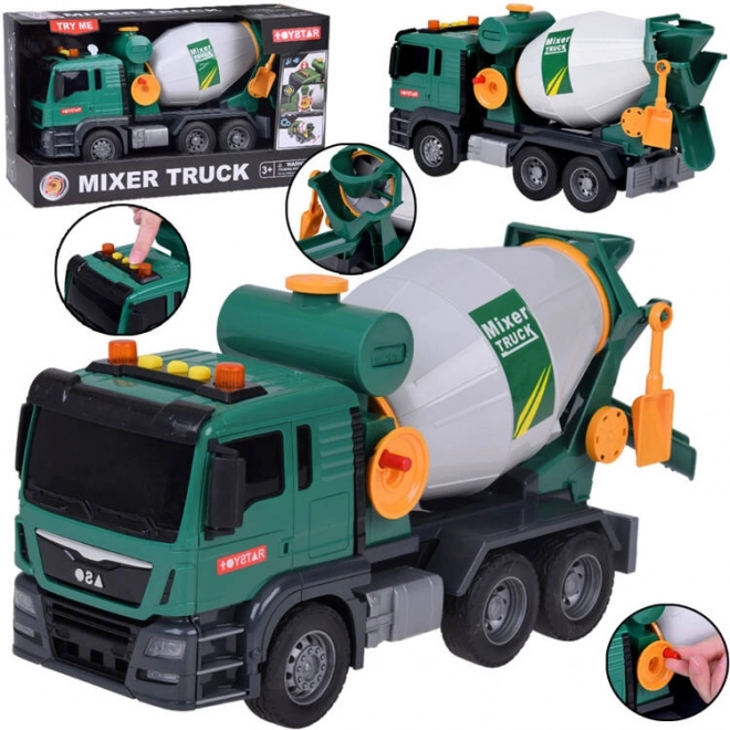 Rotating Drum Cement Mixer Toy with Sound Effects