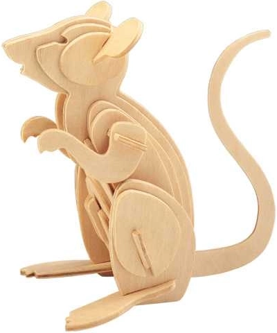 Woodcraft wooden 3D puzzle mouse