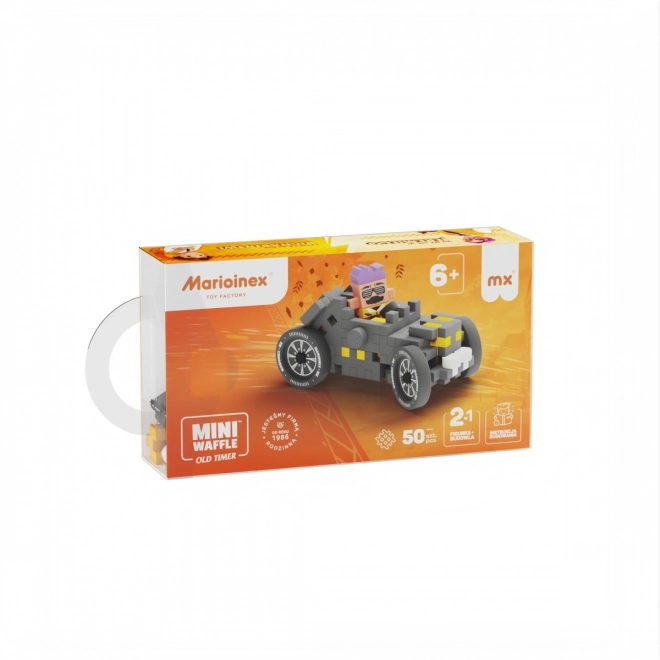Mini Wafel Raceauto grijs