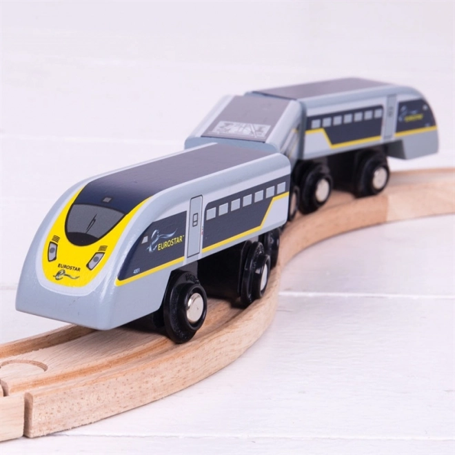 High-speed train Eurostar E320 with tracks