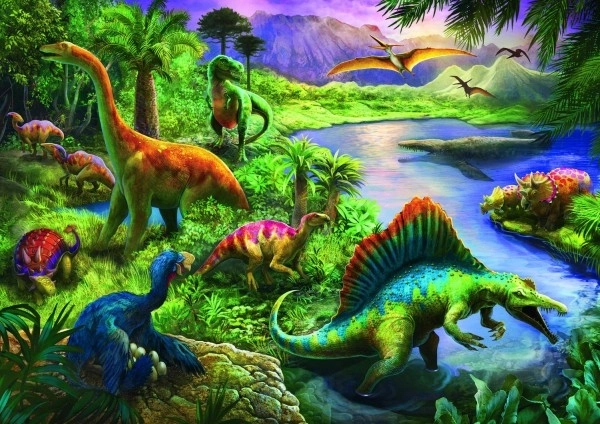 Puzzel Dinosauriërs 200 stukjes 48x34cm in doos 33x23x4cm