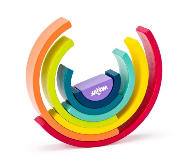 Houten blokken - balanceren van een regenboog