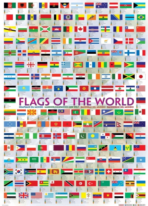 Puzzel Vlaggen van de Wereld 1000 stukjes