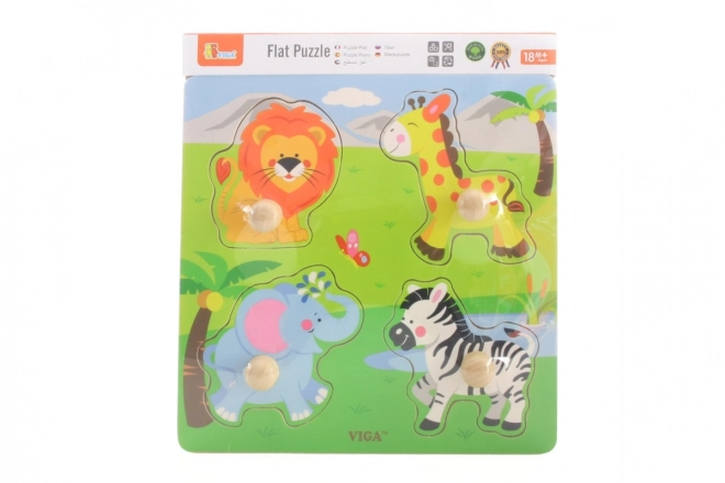 Houten inlegpuzzel - wilde dieren