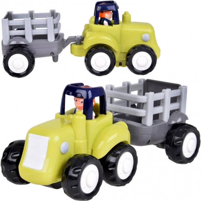 Construction Tractor Toys with Tipping Trailer and Roller