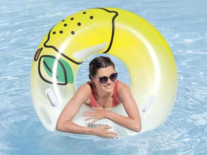 Inflatable Lemon Swimming Ring With Handles